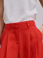 Red Crinkle Palazzo Trousers - Image 5 of 8