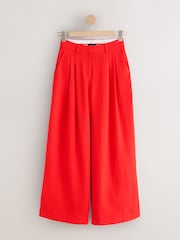 Red Crinkle Palazzo Trousers - Image 6 of 8
