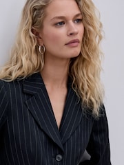 Navy Pinstripe Sculpted Single Breasted Blazer - Image 5 of 8