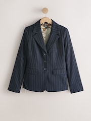 Navy Pinstripe Sculpted Single Breasted Blazer - Image 6 of 8