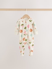 Sage Green Acorn 3 Pack Two Way Zip Baby Sleepsuit (0-3yrs) - Image 2 of 11
