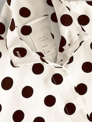 White/Chocolate Brown Polka Dot Funnel Neck Bomber Jacket - Image 6 of 7