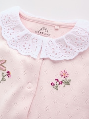 Pink Floral Bunny Baby Sleepsuits 3 Pack (0mths-2yrs) - Image 9 of 14
