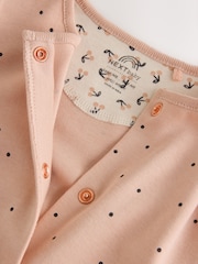 Cream/Pink Polka Dot Baby Sleepsuits 3 Pack (0mths-2yrs) - Image 10 of 14