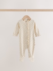 Cream/Pink Polka Dot Baby Sleepsuits 3 Pack (0mths-2yrs) - Image 6 of 14