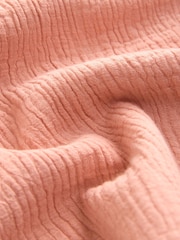 Laura Ashley Peach Pink Ruffle Short Sleeve Linen Blend Top - Image 6 of 7