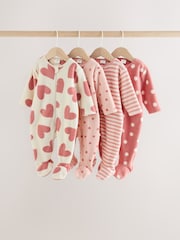 Rozo Srce - Beba Mikro runo Dvosmerni rar Sleepsuits 4 paket - Slika 1 od 11