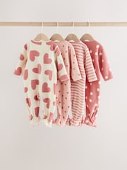 Rozo Srce - Beba Mikro runo Dvosmerni rar Sleepsuits 4 paket - Slika 6 od 11
