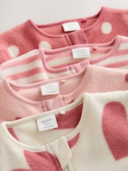 Rozo Srce - Beba Mikro runo Dvosmerni rar Sleepsuits 4 paket - Slika 9 od 11