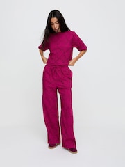 Raffya Red Opal Broderie Anglaise Split Open Back Blouse - Image 3 of 4