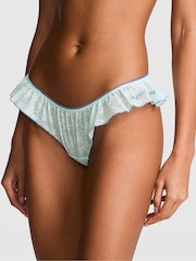 Victoria's Secret Pink Spray Blue 'In Your Dreams' Tanga Lace Knickers - Image 1 of 2