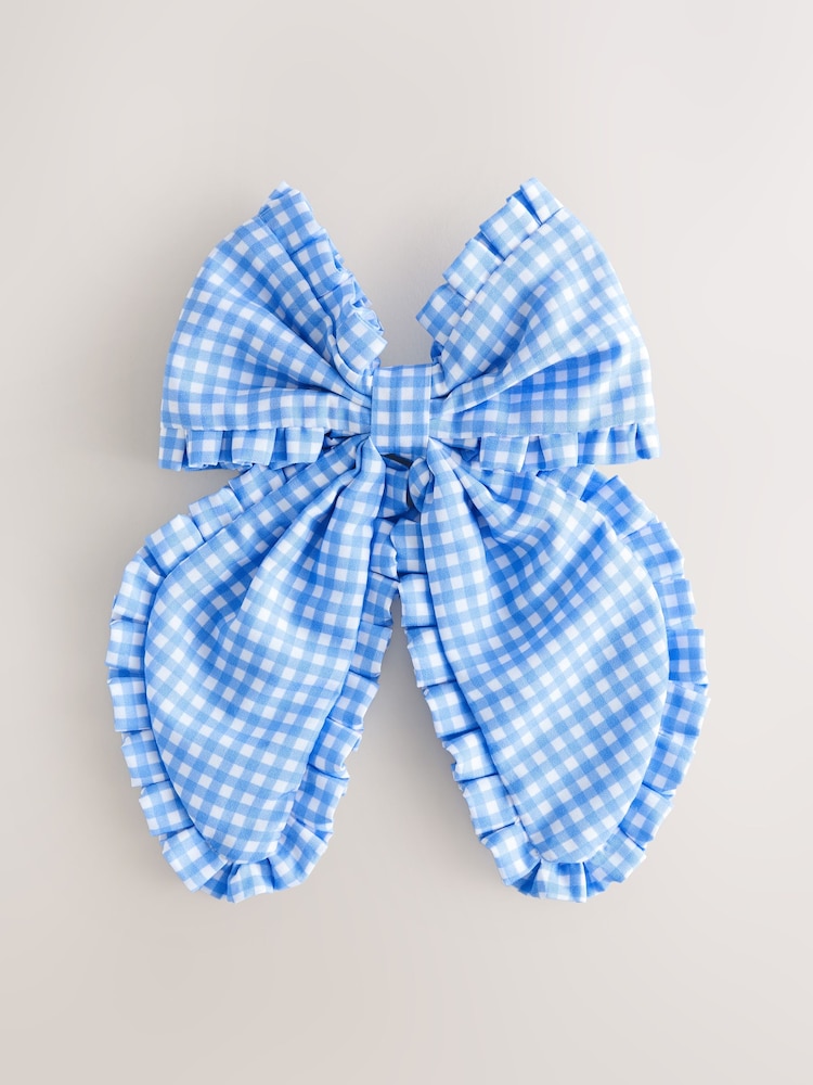 Blue Gingham Bow Hair Clip - Image 1 of 4