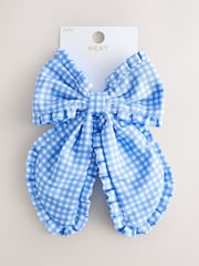 Blue Gingham Bow Hair Clip - Image 3 of 4