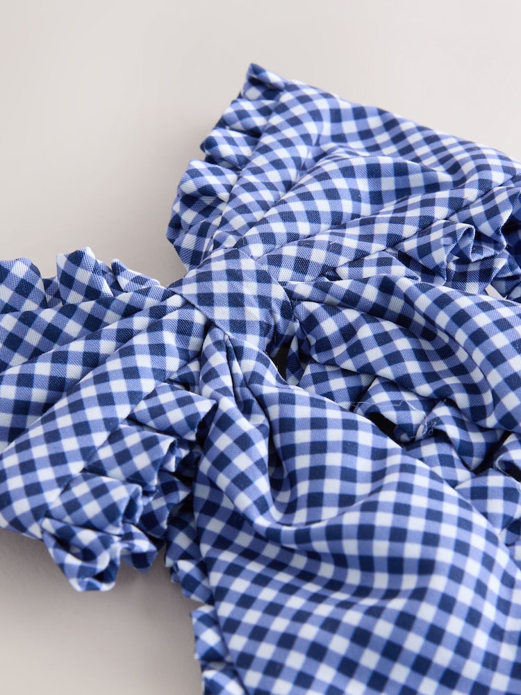 Bleu marine - Gingham Bow Hair Clip - Image 2 de 3
