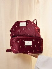 The Flat Lay Co. Embroidered Velvet Open Flat Box Makeup Bag - Image 9 of 10