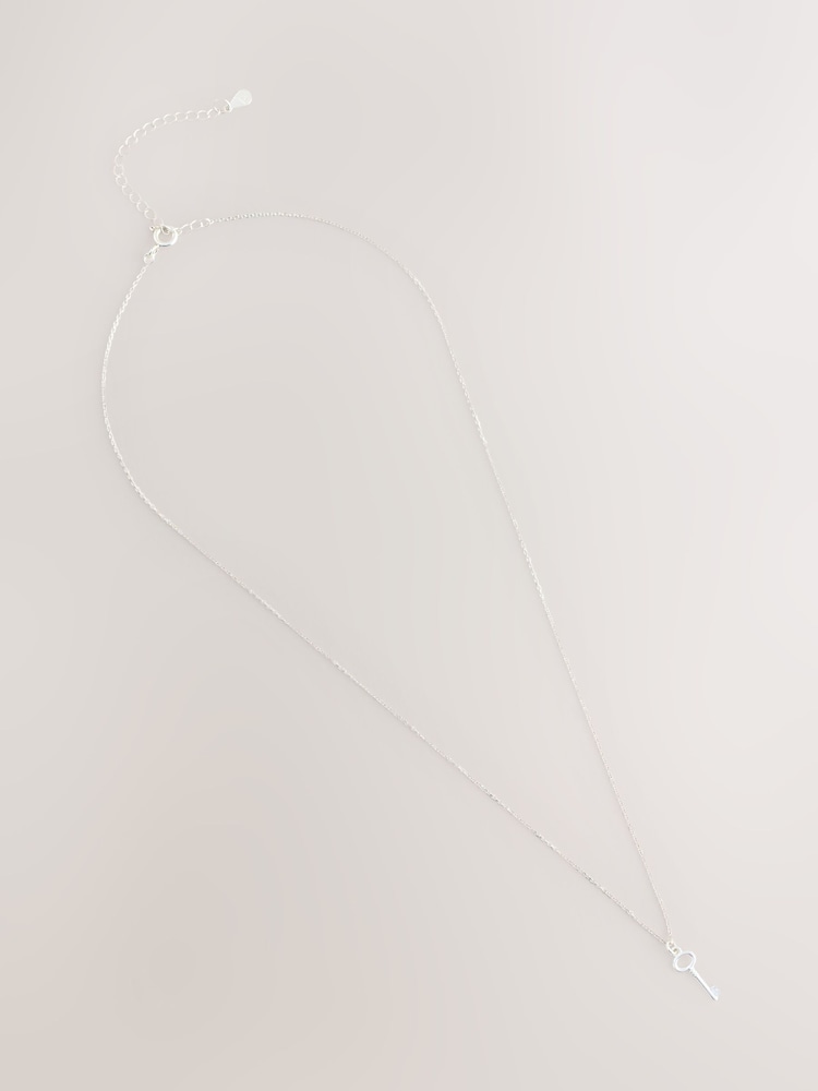 Silver Sterling Silver Key Necklace - Image 1 of 4 Silver Sterling Silver Key Necklace - Image 1 of 4