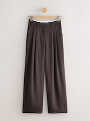 Chocolate Brown Crinkle Palazzo Trousers - Image 1 of 10