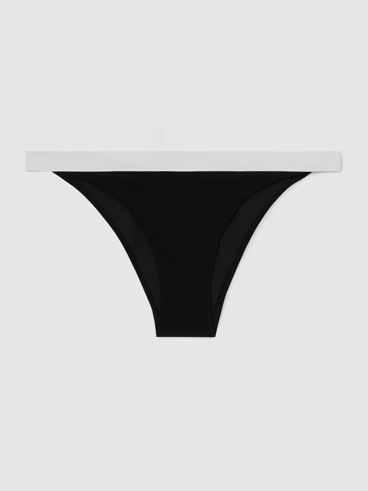 Reiss Black/Ivory Abby Colour-Block Bikini Bottoms - Image 2 of 6 Reiss Black/Ivory Abby Colour-Block Bikini Bottoms - Image 2 of 6