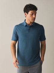 Ecru/Light Blue/Blue Stripe Printed Short Sleeve Jersey Polo Shirts 3 Pack - Image 2 of 9