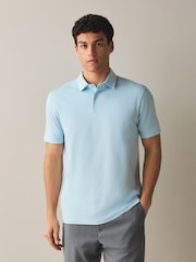 Ecru/Light Blue/Blue Stripe Printed Short Sleeve Jersey Polo Shirts 3 Pack - Image 4 of 9