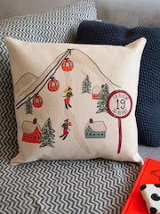 Personalised Ski Scene Personalised Cushion by Solesmith - Image 1 of 3