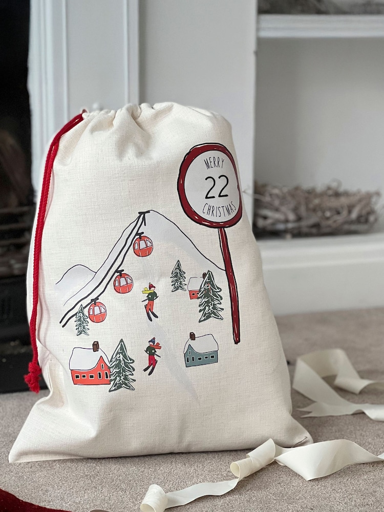 Ice Skating Scene Personalised Sack by Solesmith - Image 1 of 1