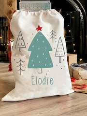 Christmas Tree Personalised Christmas Sack by Solesmith - Image 1 of 2
