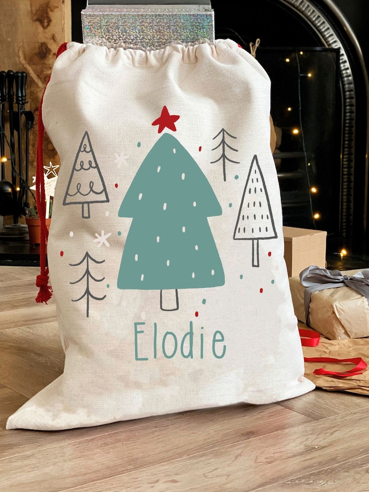 Christmas Tree Personalised Christmas Sack by Solesmith - Image 1 of 2