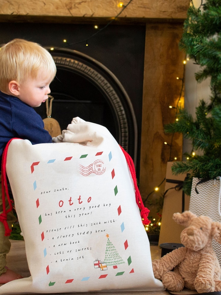 Personalised My Christmas List Sack by Solesmith - Image 1 of 2 Personalised My Christmas List Sack by Solesmith - Image 1 of 2