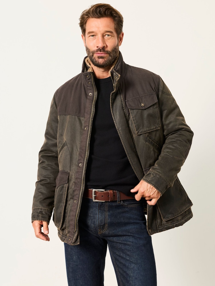 FatFace Broadsands Brown Funnel Neck Jacket - Image 1 of 5 FatFace Broadsands Brown Funnel Neck Jacket - Image 1 of 5