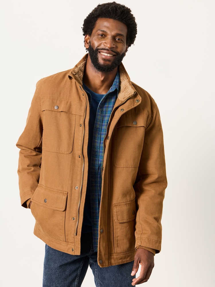 FatFace Sudeley Tan Brown Canvas Jacket - Image 1 of 6 FatFace Sudeley Tan Brown Canvas Jacket - Image 1 of 6