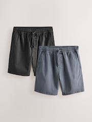 Negru/Bleumarin - Garment Dyed Dock Shorts - Imaginea 1 din 6