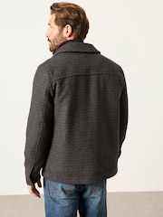 FatFace Charcoal Grey Check Shacket - Image 2 of 7