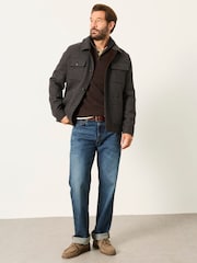 FatFace Charcoal Grey Check Shacket - Image 3 of 7