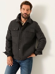 FatFace Charcoal Grey Check Shacket - Image 6 of 7