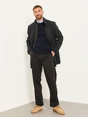 FatFace Pendeen Charcoal Grey Wool Mix Overcoat - Image 4 of 6