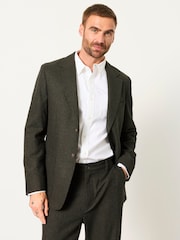 FatFace Witley Dark Green Wool Mix Blazer - Image 2 of 7