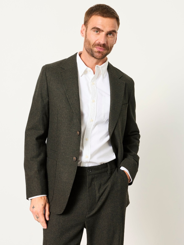 FatFace Witley Dark Green Wool Mix Blazer - Image 2 of 7 FatFace Witley Dark Green Wool Mix Blazer - Image 2 of 7