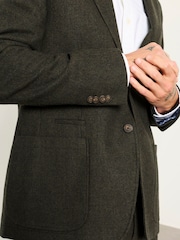 FatFace Witley Dark Green Wool Mix Blazer - Image 4 of 7