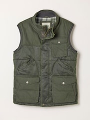 FatFace Broadsands Khaki Green Quilted Gilet - Image 6 of 6
