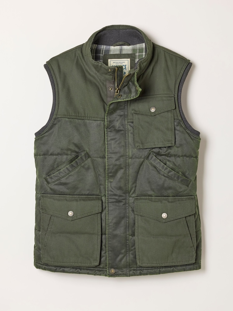 FatFace Broadsands Khaki Green Quilted Gilet - Image 6 of 6 FatFace Broadsands Khaki Green Quilted Gilet - Image 6 of 6