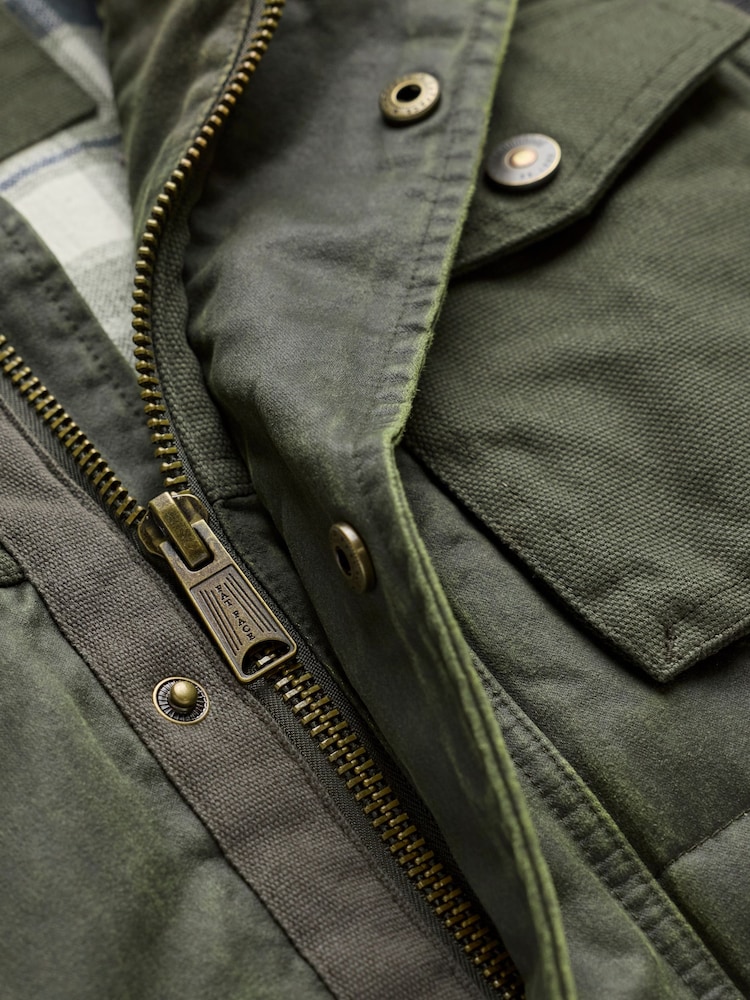 FatFace Broadsands Khaki Green Quilted Utility Vest - Image 7 of 7