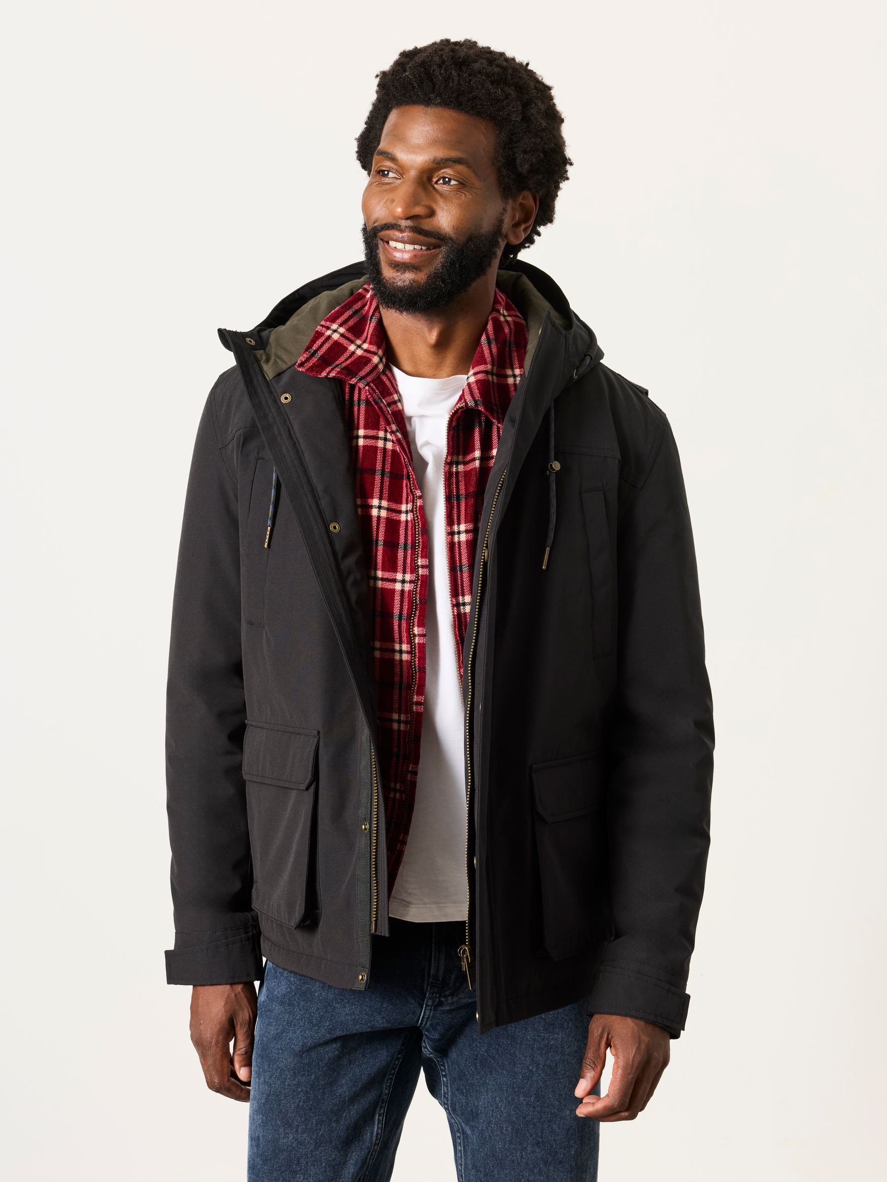 Fat Face Men's Black Fatface Bala Waterproof Jacket - Image 1