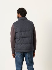 FatFace Navy Tarn Micro Check Wool Mix Gilet - Image 2 of 7