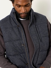 FatFace Navy Tarn Micro Check Wool Mix Gilet - Image 5 of 7