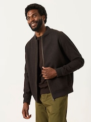 FatFace Brown Wool Mix Bomber Jacket - Image 1 of 6