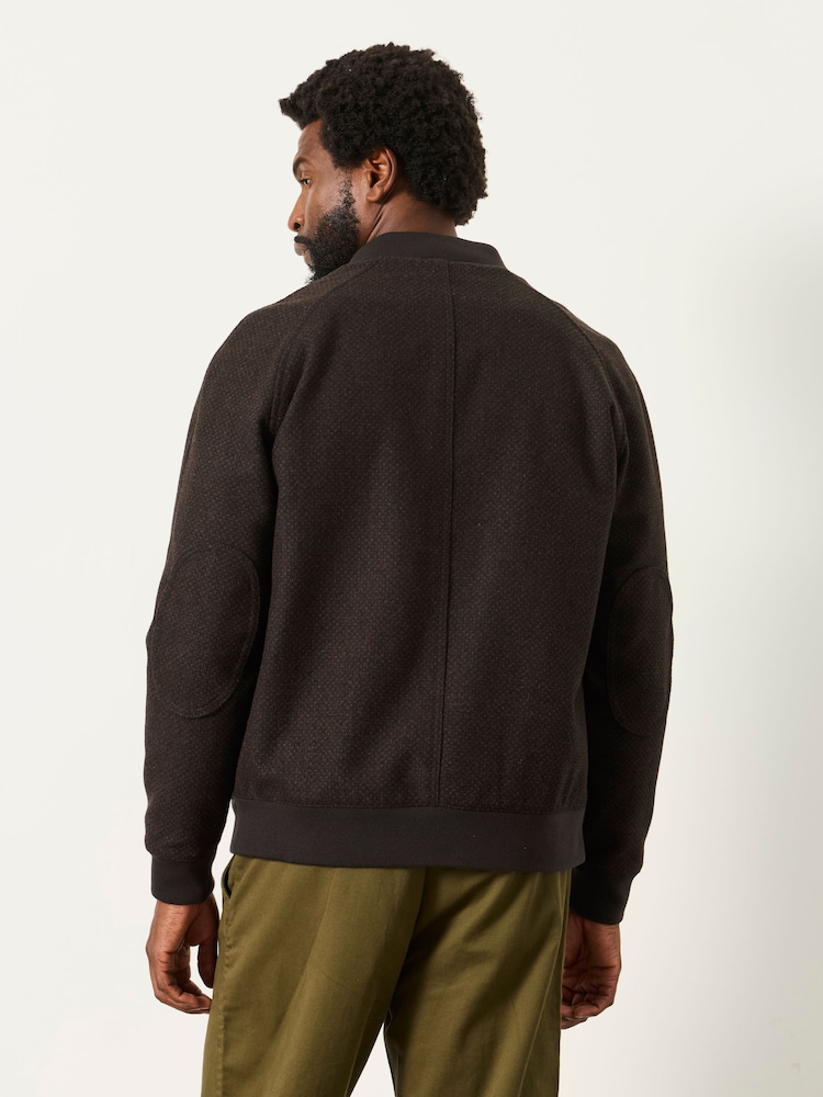 FatFace Brown Wool Mix Bomber Jacket - Image 2 of 6 FatFace Brown Wool Mix Bomber Jacket - Image 2 of 6