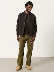 FatFace Brown Wool Mix Bomber Jacket - Image 4 of 6
