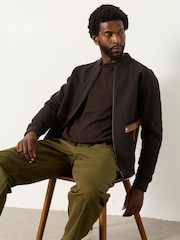 FatFace Brown Wool Mix Bomber Jacket - Image 5 of 6