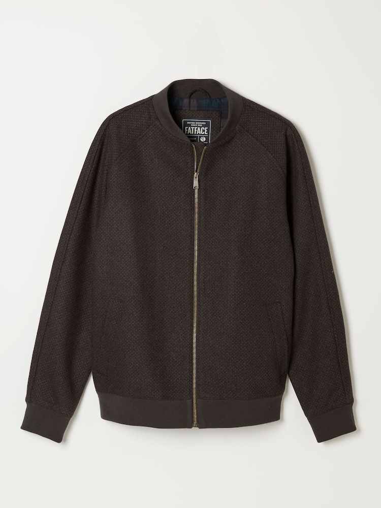 FatFace Brown Wool Mix Bomber Jacket - Image 6 of 6 FatFace Brown Wool Mix Bomber Jacket - Image 6 of 6